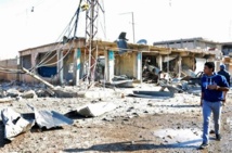 Restos de la explosión dejada por un suicida en Qamishli Restos de la explosión dejada por un suicida en Qamishli