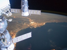 La estación espacial internacional, encima de El Cairo La estación espacial internacional, encima de El Cairo