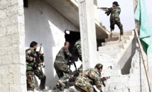 Soldados sirios en la Ghuta oriental, cerca de Damasco Soldados sirios en la Ghuta oriental, cerca de Damasco