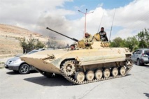 Un tanque del ejército en Malula Un tanque del ejército en Malula