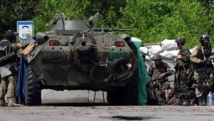 Tropas ucranianas en un punto de control cerca de Slaviansk Tropas ucranianas en un punto de control cerca de Slaviansk
