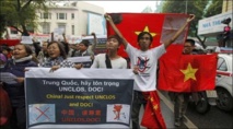 Manifestantes vietnamitas contra la presencia china en el mar de China meridional