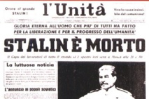 El ejemplar de l'unità que anunciaba la muerte de Stalin