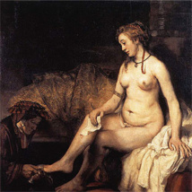 El cuadro Betsabé en su baño, de Rembrandt