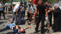 Víctimas del ataque a la escuela de la ONU en Rafah
