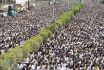 Manifestantes en Saná, Yemen