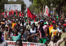 Manifestantes en Burkina Faso