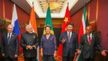 De izquierda a derecha, Putin, Modi, Rousseff, Xi y Zuma. De izquierda a derecha, Putin, Modi, Rousseff, Xi y Zuma.
