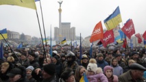 Manifestantes en Kiev Manifestantes en Kiev
