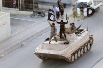 Militantes del estado islámico en la ciudad siria de Raqa Militantes del estado islámico en la ciudad siria de Raqa