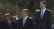 Juan Manuel Santos-a la izquierda-y el rey de españa Felipe VI