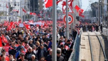 Manifestantes en Túnez