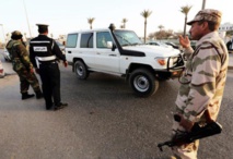 Un puesto de control en Libia Un puesto de control en Libia