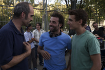 Un momento del rodaje de la película A cambio de nada Un momento del rodaje de la película A cambio de nada