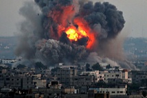 Un bombardeo israelí en Gaza Un bombardeo israelí en Gaza