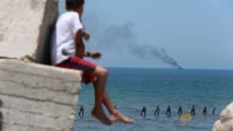 El barco visto desde Gaza