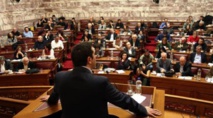 Tsipras, en el parlamento griego Tsipras, en el parlamento griego