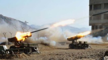 Artillería surcoreana disparando Artillería surcoreana disparando