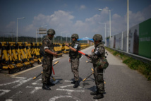 Soldados surcoreanos en la frontera