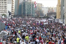 Manifestantes en Beirut Manifestantes en Beirut