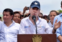 Juan Manuel Santos en Paraguachón, Colombia