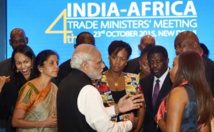 El presidente indio, Modi, con ministros africanos El presidente indio, Modi, con ministros africanos