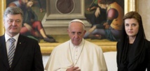 El papa, con el presidente de Ucrania Poroshenko El papa, con el presidente de Ucrania Poroshenko