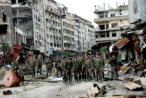 Soldados sirios en Homs Soldados sirios en Homs