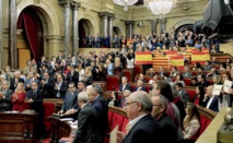 El parlamento catalán en el momento de la votación de la resolución