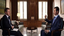 Bashar Al Asad-a la derecha-durante la entrevista. Bashar Al Asad-a la derecha-durante la entrevista.
