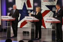 De izquierda a derecha, Bernie Sanders, Hillary Rodham Clinton y Martin O'Malley