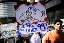 Manifestación contra el 1% de ricos, en Estados Unidos Manifestación contra el 1% de ricos, en Estados Unidos