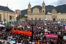 Protesta de los comerciantes de San Andresito, en Bogotá