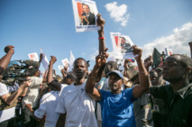 Manifestantes en Puerto Príncipe, Haití