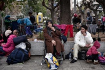 Refugiados afganos en Atenas Refugiados afganos en Atenas