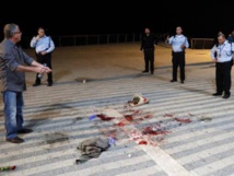 El lugar del apuñalamiento en Jaffa El lugar del apuñalamiento en Jaffa