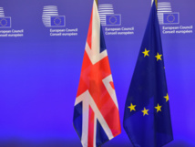 Las banderas británica y europea Las banderas británica y europea