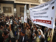 Manifestantes en Yemen