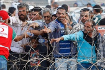 Refugiados kurdos en la frontera entre Siria y Turquía