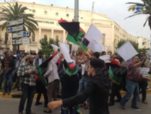 Manifestantes en Trípoli, Libia