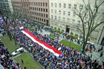 Manifestantes contra las leyes de este gobierno, en Polonia