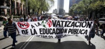 Manifestación contra la privatización de la enseñanza en México