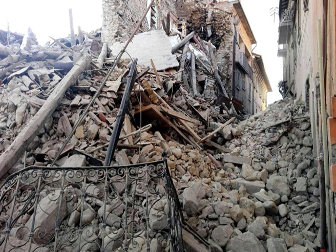 Casas destruidas en Accumoli