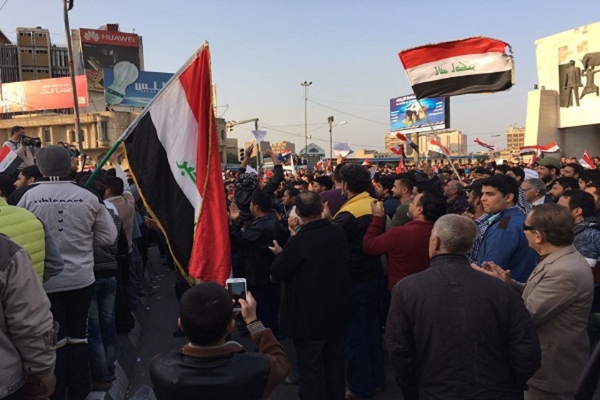 Manifestantes en Bagdad