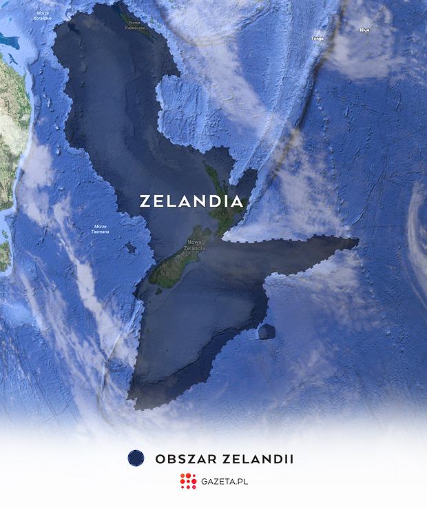 El continente de Zelandia. A la izquierda la tierra que se ve es Australia