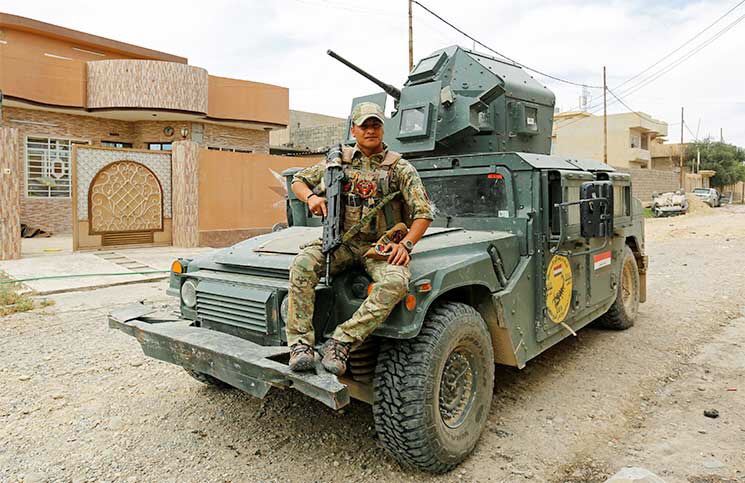 Un soldado iraquí en Mosul