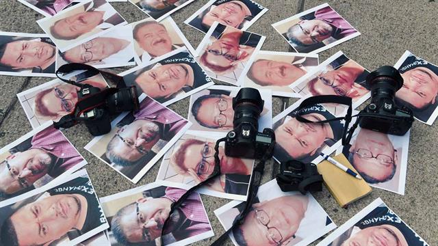 Acto de protesta contra los asesinatos de periodistas