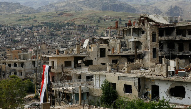 Casas destruidas en Zabadani, Siria