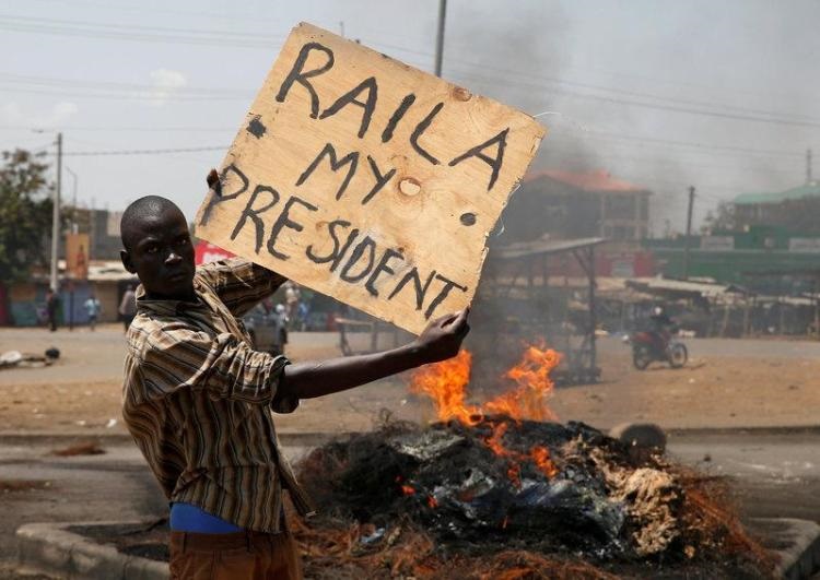 Un partidario de Raila Odinga en Kisumu
