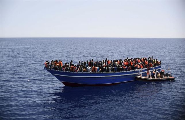 Migrantes africanos en el mediterráneo